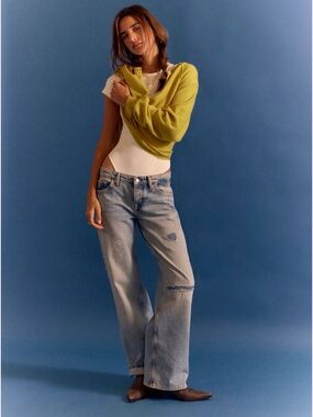 We The Free Light Blue Wide Leg Jeans